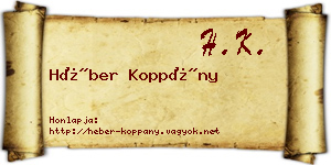 Héber Koppány névjegykártya